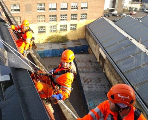 Rappel IRATA Industrial Rope Access and Abseiling Services - Cladding and Gutter Cleaning Manchester
