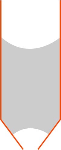 Diagram showing a silo blocked due to plugging of stored product
