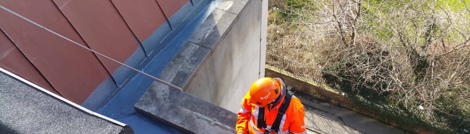 Rappel IRATA Industrial Rope Access Abseiling Gutter Repairs and Waterproofing Works