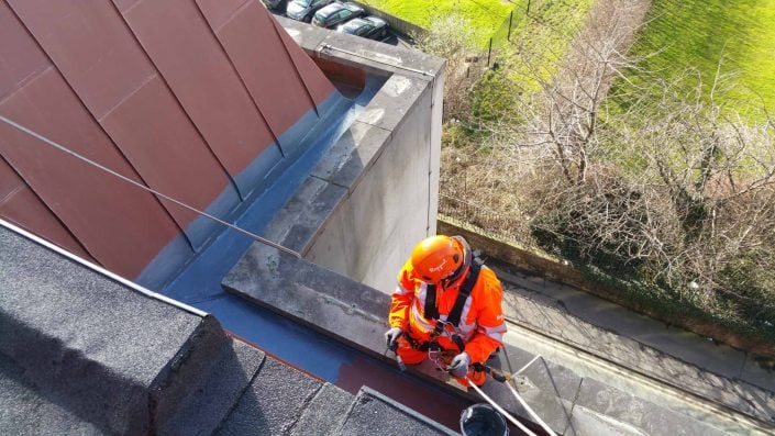 Rappel IRATA Industrial Rope Access Abseiling Gutter Repairs and Waterproofing Works