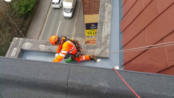 Rappel IRATA Industrial Rope Access Abseiling Gutter Repairs and Waterproofing Works