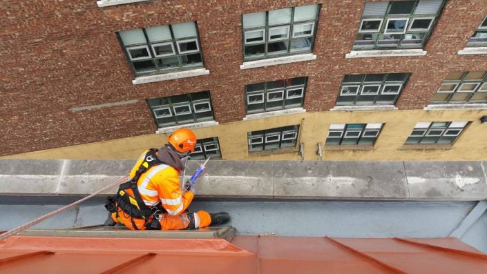 Rappel IRATA Industrial Rope Access Abseiling Gutter Repairs and Waterproofing Works