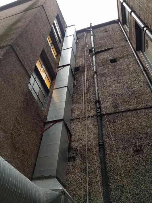 Rappel Rope Access Kitchen Extract Ducting Installation Works - Glasgow