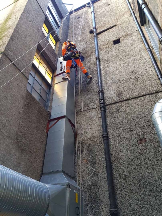 Rappel Rope Access Kitchen Extract Ducting Installation Works - Glasgow