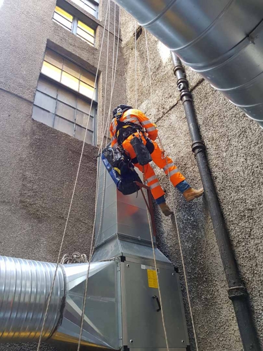 Rappel Rope Access Kitchen Extract Ducting Installation Works - Glasgow