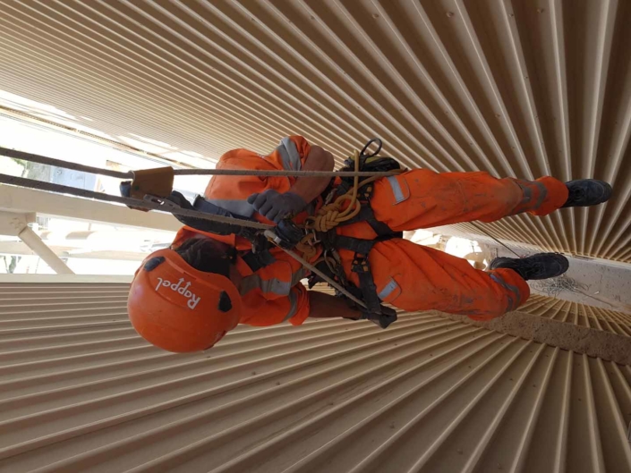 Rope Access Contractors Installing Cladding Fixings using IRATA trained technicians