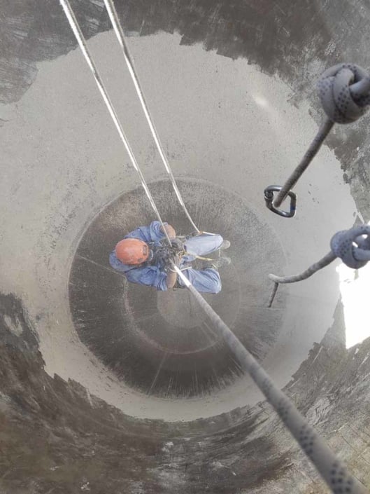 Rappel Rope Access Flour Silo Deep Cleaning Works, Steam / Hot Pressure Wash and Sanitise