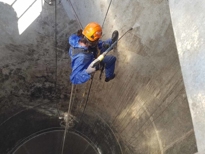 Rappel Rope Access Flour Silo Deep Cleaning Works, Steam / Hot Pressure Wash and Sanitise