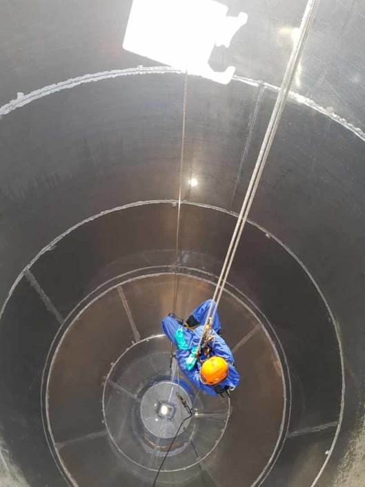 Rappel Rope Access Flour Silo Deep Cleaning Works, Steam / Hot Pressure Wash and Sanitise