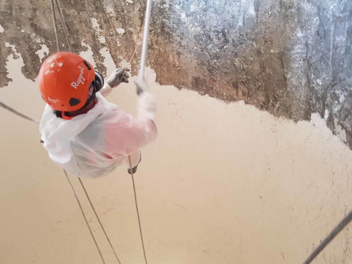 Rappel Rope Access Contractors, Silo Clenaing and Maintenance Services, Internal Flour Silo Depp Cleaning Works, Manchester.