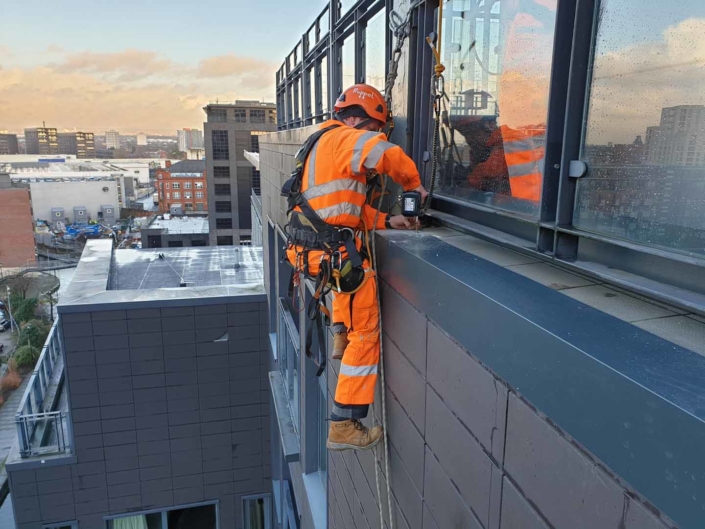 Rope Access Cladding Flashing Installation - Manchester