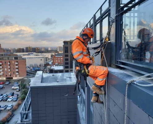 Rope Access Cladding Flashing Installation - Manchester