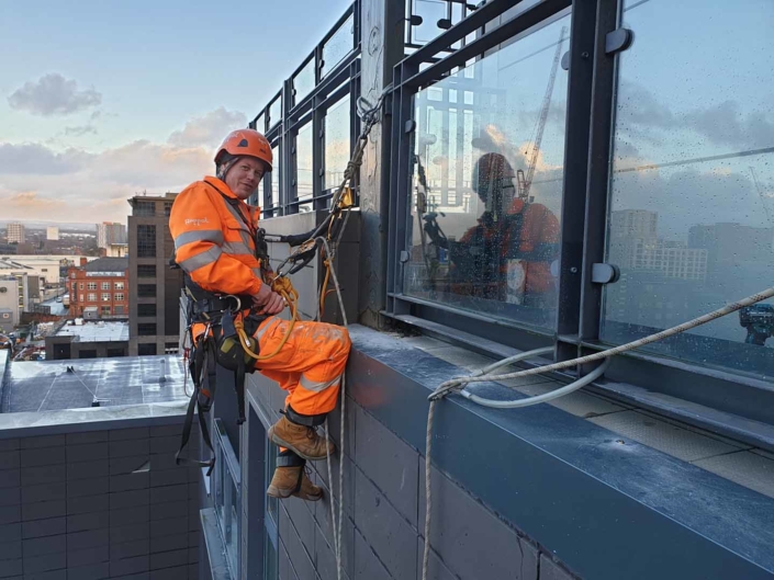 Rope Access Cladding Flashing Installation - Manchester