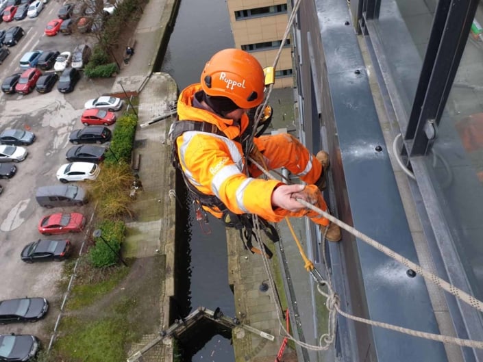 Rope Access Cladding Flashing Installation - Manchester