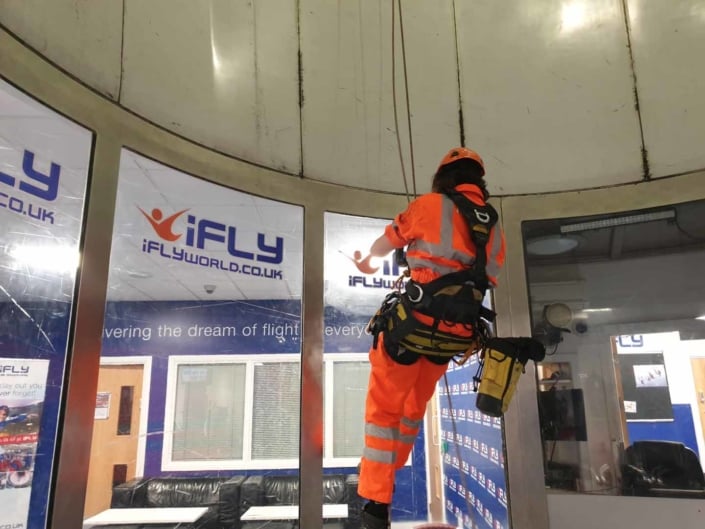 Indoor Wind Tunnel High Level Cleaning - iFLY Manchester
