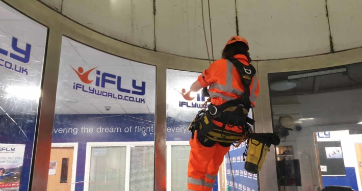 Indoor Wind Tunnel High Level Cleaning - iFLY Manchester